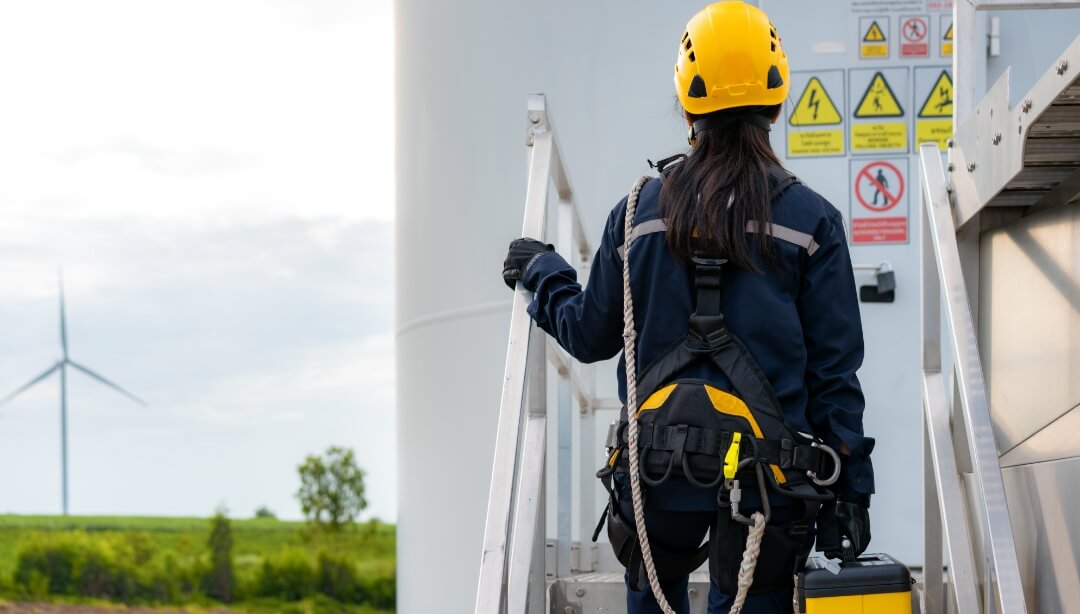 leren voor windturbine monteur